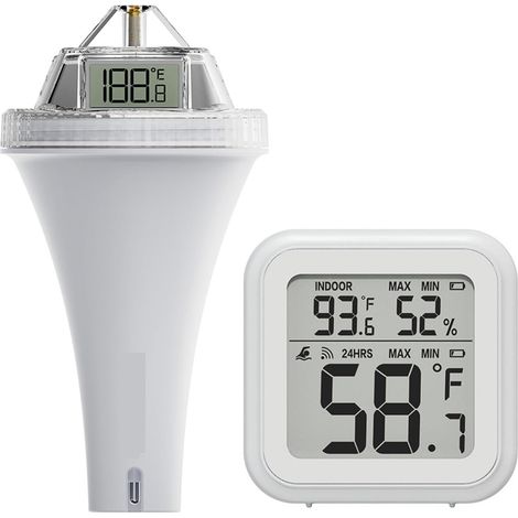 Thermomètre à Eau Thermomètre De Piscine Numérique Flottant Facile À Lire, Jauge De Température D'eau Sans Fil Avec Thermomètres D'intérieur (1/4)