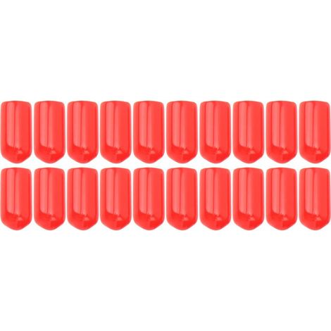 Lot de 20 vis de purge d'étrier de frein 6 mm avec capuchon anti-poussière en PVC haute résistance, compatibles avec la plupart des systèmes de freinage de véhicules (rouge). (1/5)