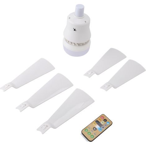 Ceiling fan with dimmable LED light, 3 color temperatures, remote control, E26, white (1/5)