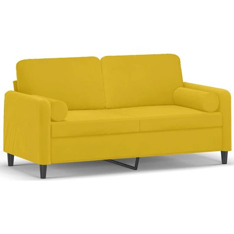 Maison Exclusive - Divano a 2 Posti con Cuscini Giallo 140 cm in Velluto
