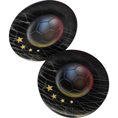 Pappteller Fußball 4 Sterne bunt Ø 23 cm 8 Stück