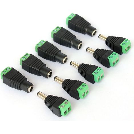 5x DC-Stecker, 5x Buchsen für 2,1 x 5,5 mm Videoüberwachungskamera (1/5)