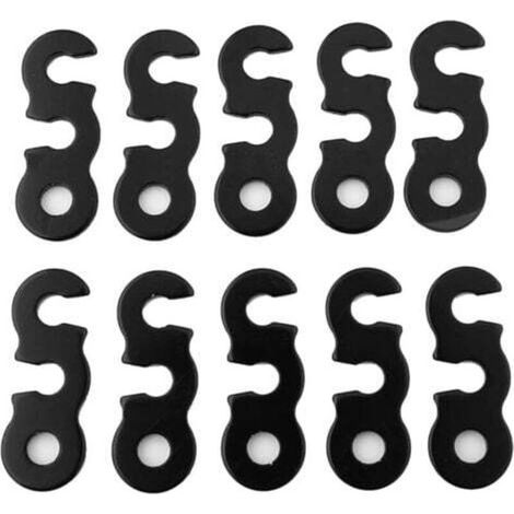 Tendeur de Corde Cam(Noir), Aluminium Tente Guyline Coureur Tendeur Tente Auvent Corde Accessoires Trois Yeux Boucle de Corde Ouverte (1/4)