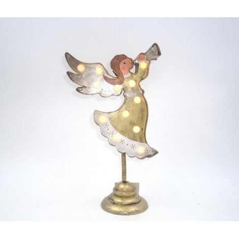 Decorazione Addobbi Natalizi Natale Forma di Angelo con Luce 23 cm (1/2)