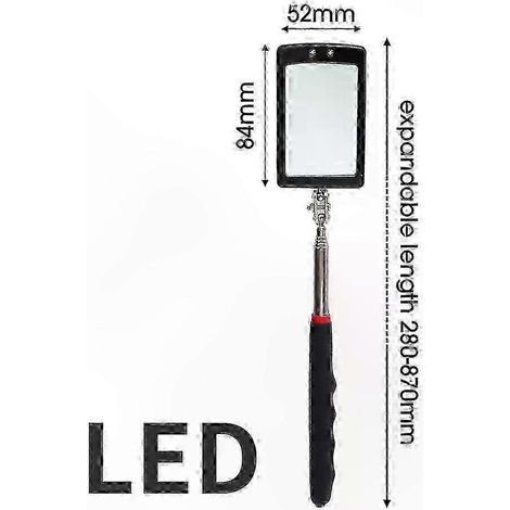 LED-beleuchteter Teleskopspiegel für Mechaniker – Ausziehbares Inspektionsset, Reparaturwerkzeug mit verstellbarem Griff (1/5)