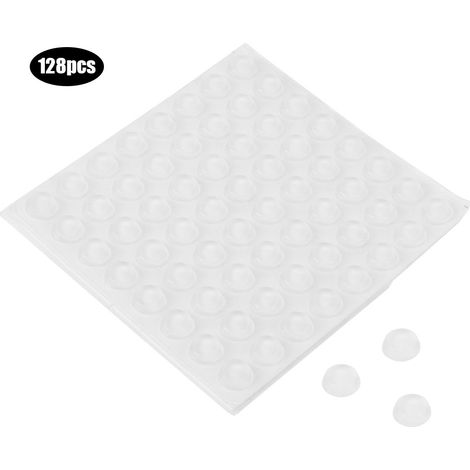 128 patins adhésifs en silicone transparents antidérapants pour la maison, 12 x 4 mm (1/5)