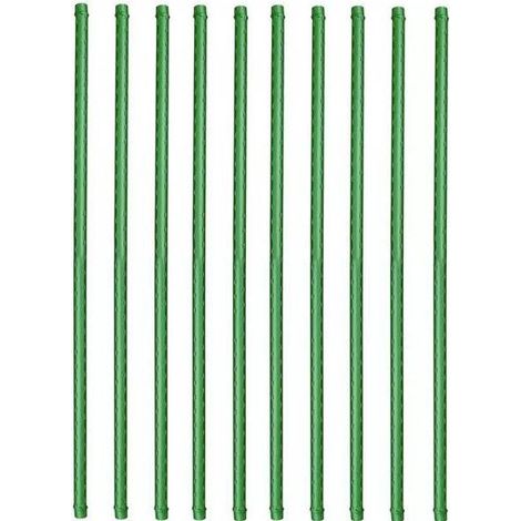 Multitanks – Lot de 50 tuteurs en acier plastifié vert 60-180 cm – Diamètre 8 mm – Résistants aux intempéries et à la corrosion – Pour plantes grimpantes et potager