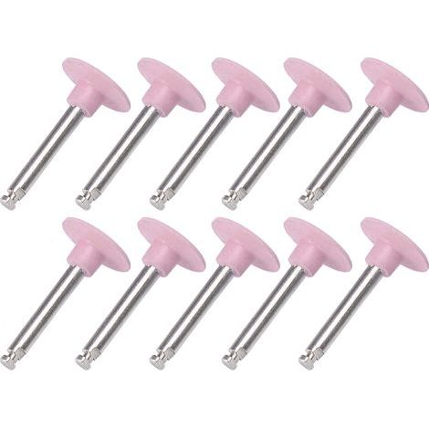 Lot de 10 fraises de polissage dentaire à basse vitesse, embouts de forage roses (1/5)