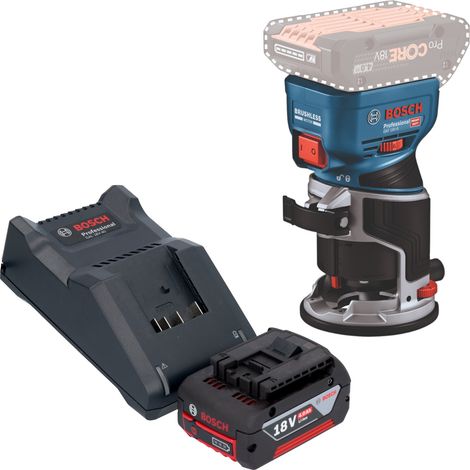 Bosch GKF 18V-8 Posa professionale per bordi a batteria 18 V 8,0 mm senza spazzole + 1x batteria ricaricabile 4,0 Ah + caricabatterie