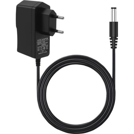 12V 0.5A Adaptateur Secteur, 12V DC 5,5 x 2,1 mm Chargeur, Adaptateur d’Alimentation CA à CC 100-240V vers 6W pour Routeur, Caméra CCTV, Bande LED, TV Box, Mini Ventilateur, 1M