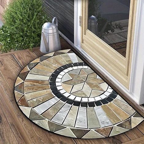 Tapis de sol pour la maison, résistant à l'usure et à la saleté, paillasson pour l'extérieur, décoration de sol, tapis d'entrée pour la porte - 40x60cm [Velours cristal, fond en plastique]