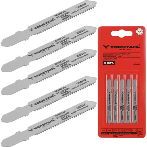 Lames de scie sauteuse pour tôle (T) 75 mm bimétal 5 pièces Vorstahl (1/5)