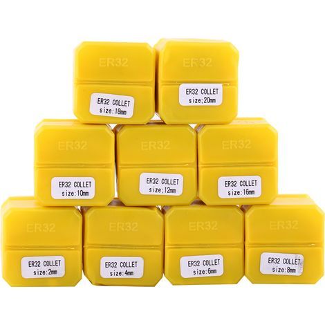 Jeu de 9 pinces ressort ER32 pour fraiseuse CNC et tour, diamètre 2-20mm (1/5)