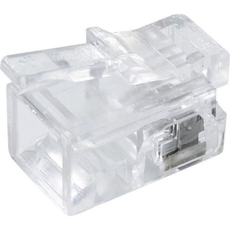 Connecteur RJ10 - 4P4C - Mâle Droit - À Sertir - Boîtier Non Blindé - Laiton - CAT3 - 15 Pièces (1/4)