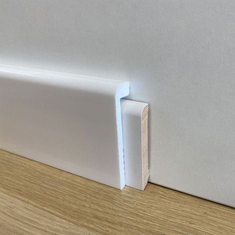 Battiscopa Coprimarmo copribattiscopa in Duropolimero Polistrutturato 100x22 effetto legno o bianco (prezzo al metro)-bianco liscio (1/2)