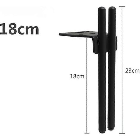 Pieds de meubles en métal noir, style adapté aux tables basses de 18 cm, meubles TV, meubles de salle de bain, etc., comprenant vis, patins de protection pour le sol et tapis antidérapants. (1/5)