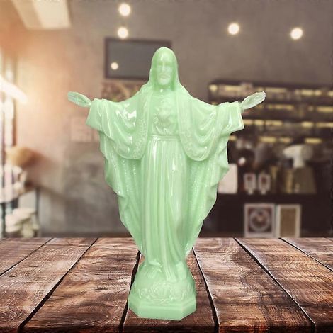 Statue lumineuse de Jésus « Lumière Éternelle » en PVC, cadeau pour la famille, 13,5 x 4,9 x 18 cm (1/4)