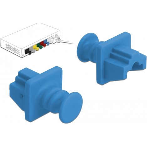 Delock Cubierta antipolvo para RJ45 hembra, 10 unidades azul