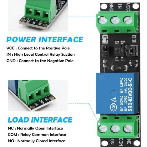 5 PCS 1 canal 3 V/3.3 V relais Module de pilote de haut niveau optocoupleur Module de relais carte de commande d'entraînement isolée, isolée Module de relais 3 V/3.3 V pour Arduino (1/4)