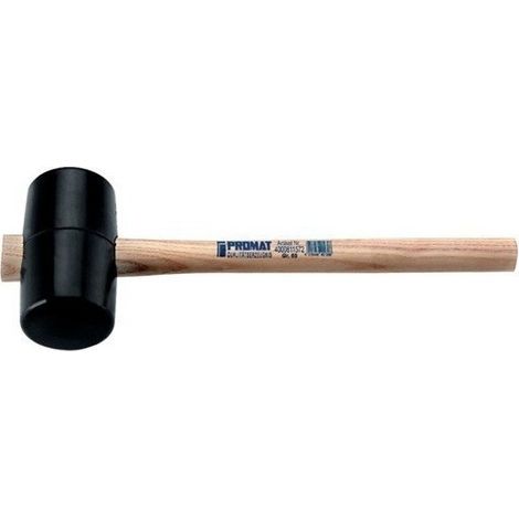 Mazo de goma cabeza-D.54mm cabeza-L.90mm ceniza negra 90 Shore A cara plana PROMAT
