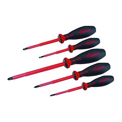 Cimco Werkzeugfabrik Juego de 5 destornilladores ergonómicos VDE negro