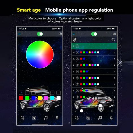 Bandes lumineuses LED intérieures pour voiture, contrôlables via une application, compatibles avec Tesla Model 3 et Model Y. (1/5)