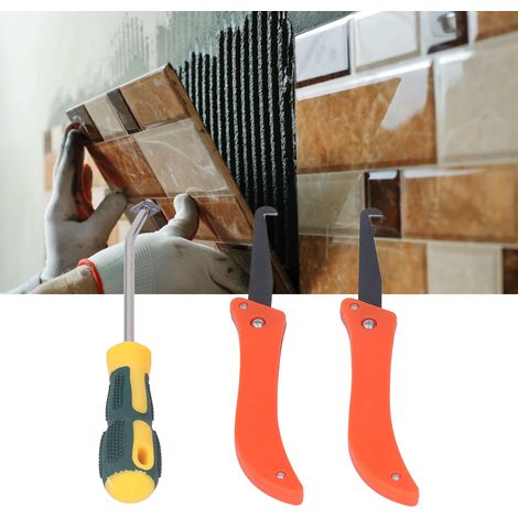 Outils pour le nettoyage des résidus de ciment dans les joints de murs, de carrelage et de sols : scie, grattoir (1/5)