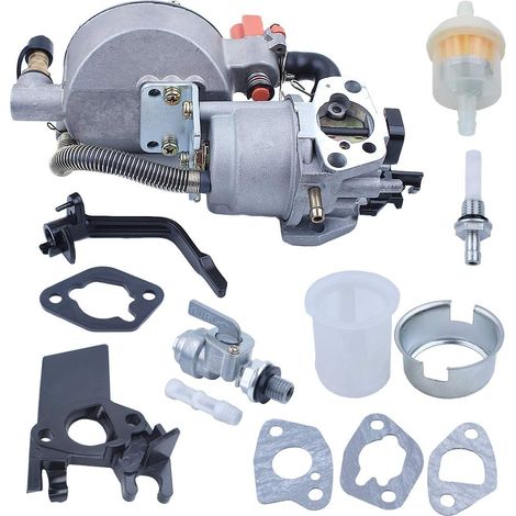 Kit de carburateur à double carburant pour Honda GX160 GX200 168F, entretoise, robinet d'essence US, carburateur, joint de carburateur, entretoise isolante, joint de filtre à air, robinet de carburant (1/5)