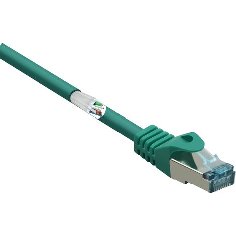 Renkforce RF-5056420 RJ45 Câble réseau, câble patch CAT 6a S/FTP 1.00 m vert avec cliquet d'encastrement, ignifuge 1 pc(s) S565972 (1/5)