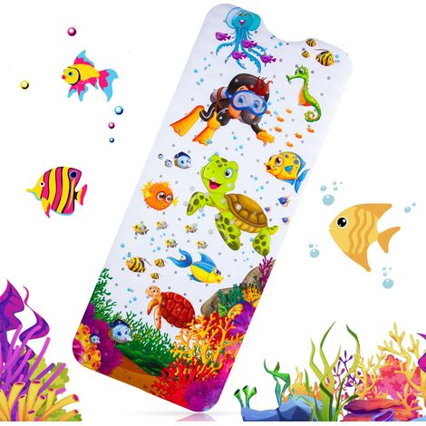 Tapis de Baignoire Antidérapant,100x 40cm Tapis de Bain antidérapant pour Enfants, Tapis antidérapant Baignoire et antibactérien, Parfait pour Enfants et Bébé (C) (1/5)
