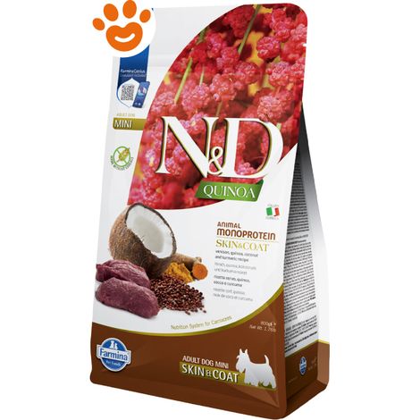 Farmina Dog N&D Quinoa Skin&Coat Adult Mini Cervo - Sacco 800 Gr - Cibo Secco Cani