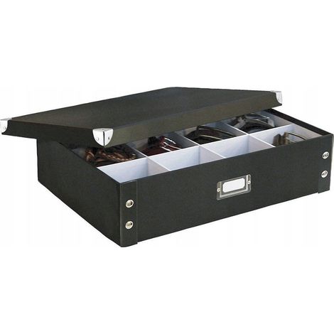 Zeller Caja para corbatas & Stripes blanca 31,5x11x44,5 cm (1/3)
