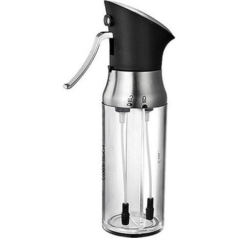 Distributeur Pulvérisateur Huile Vinaigre - 2 en 1 avec Double Buse 100 ml Chaque Côté - Réglable par Rotation - Acier Inoxydable et PC - Pour Cuisine Grillade Pâtisserie (1/5)
