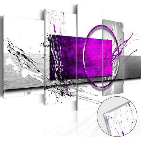 Tableau sur verre expression violette - 200 x 100 cm (1/4)