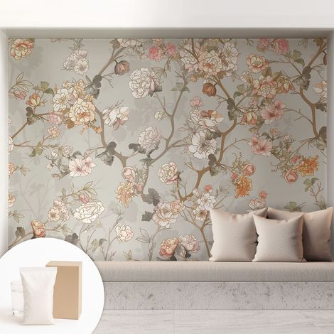 Papier peint intissé mural pour salon chambre à coucher tendance et originale - Colle incluse gratuite Motif romantique 208x146 cm (1/5)