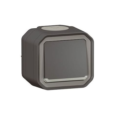 Legrand 070029 Schalter oder Wechselschalter mit Kontrollleuchte Plexo komplett Aufputz - anthrazit