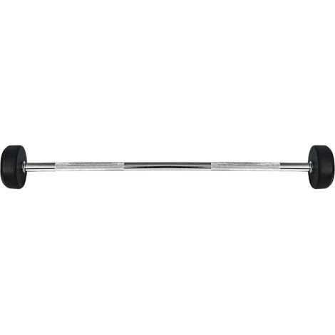 Rubber Coated Barbell, 15 kg, Durable Grip (1/5)