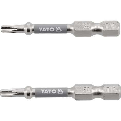 TORX T15 Bits 1/4" x 50 mm, 2 Stück, S2-Stahl, vernickelt