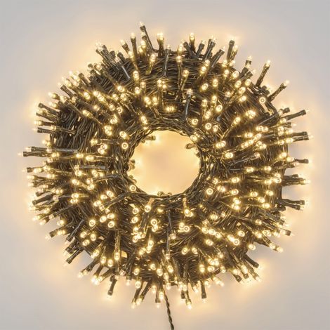 Catena di luci bianco caldo a pannello solare con trasformatore e portabatterie -50 m (1/5)