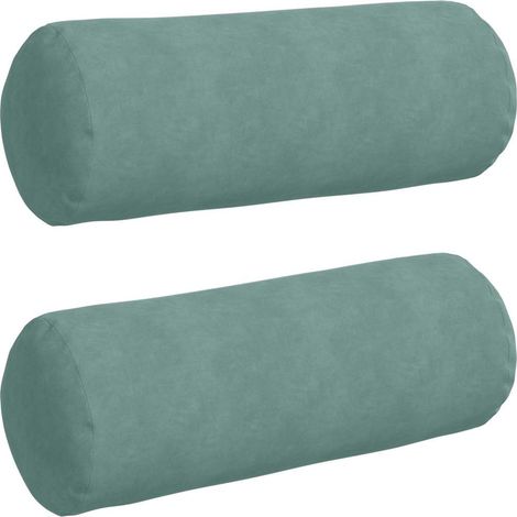 Maison Exclusive - Cuscini a rullo 2 pcs Verde Mare Ø 25 x 70 cm Tessuto in Cords