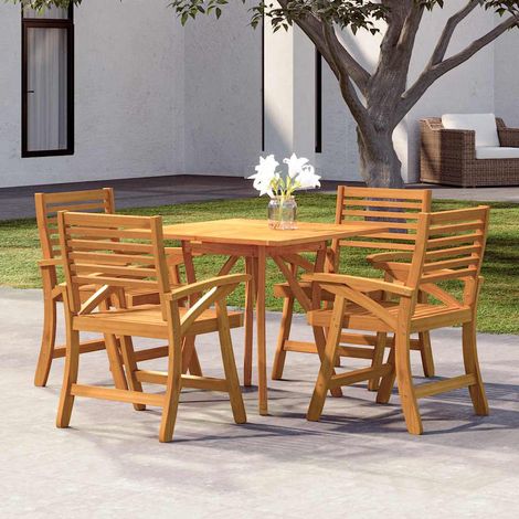 vidaXL Set da Pranzo per Giardino 5 pz in Legno Massello di Acacia (1/5)