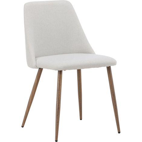 Lot de 2 chaises en tissu et métal - Beige - Night (1/5)