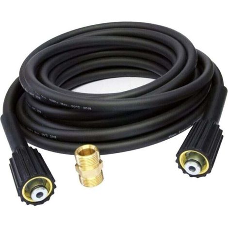 Tuyau de Nettoyeur Haute Pression, Tuyau D'extension de 10 M avec Raccord Mâle M22 pour Nettoyeurs Haute Pression (1/4)