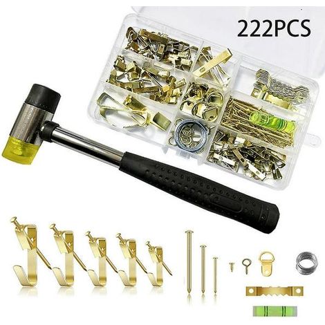 222 Crochets Cadre Photo Kit Suspension Murale sans Marques Clous Accessoires Accrochage (1/4)