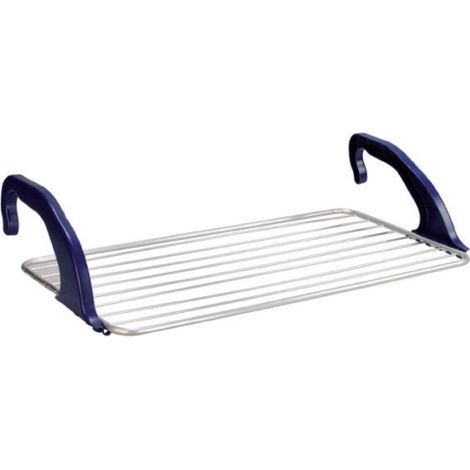 stendino stendibiancheria da balcone in resina fili in alluminio cm 110x56h