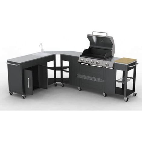 Maison Exclusive - Barbecue a gas Montana, cucina portabile 4 bruciatori +1