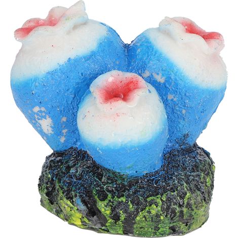Pompe à oxygène pour aquarium, barboteur en pierre bleue, 3 fleurs décoratives, ornement pour aquarium, paysage