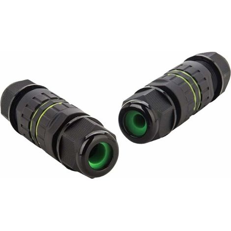 royaluxe - Lot de 2 boîtes de jonction étanches IP68 Connecteurs de Ø 3.5-7mm Coupleur de Manchon Externe Boîtier Électrique Extérieur Boîtier de Dérivation-Noir, (1/5)