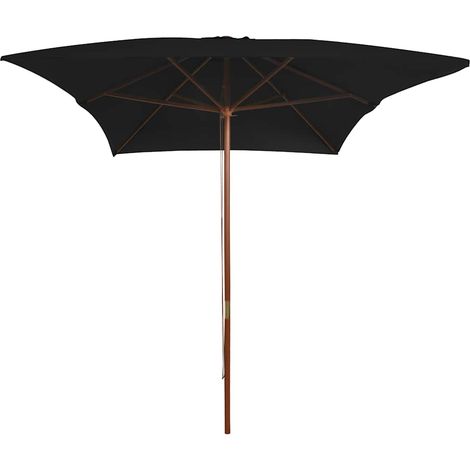 Maison Exclusive - Sonnenschirm mit Holz-Mast 200x300 cm Schwarz (1/5)