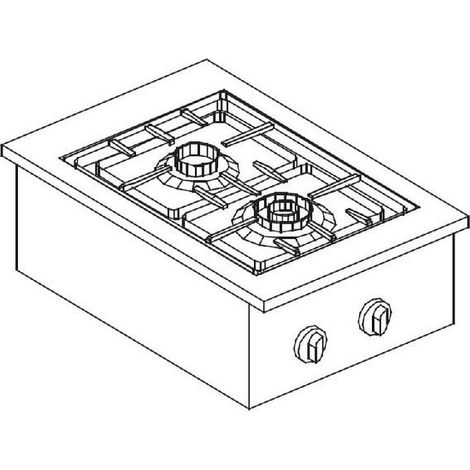Cuisinière à gaz 2 bruleurs 9kw - Combisteel (1/2)